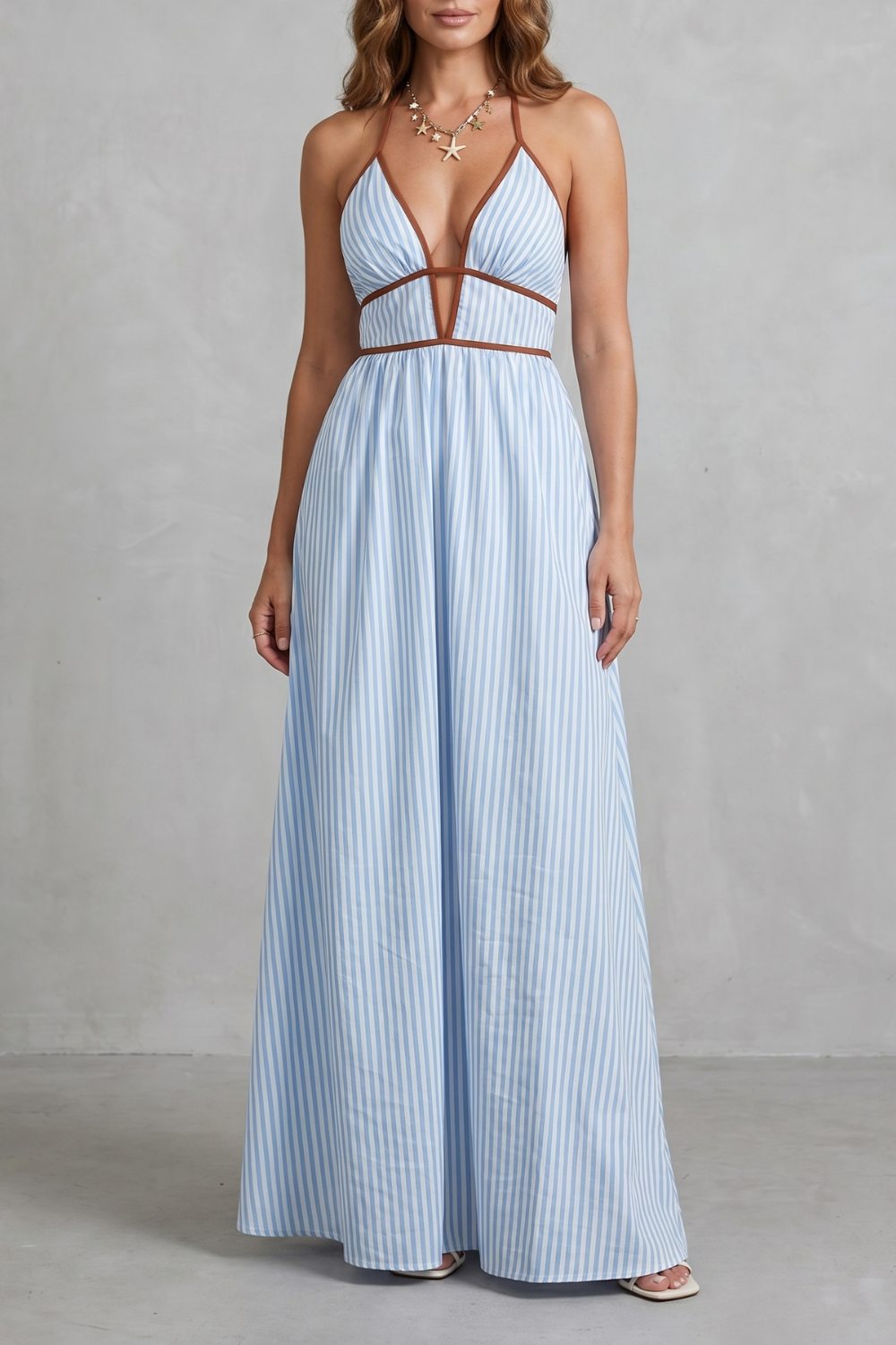 Serelisse – Striped backless silhouette – Maxi dress
