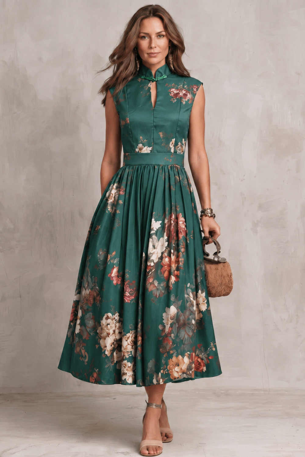vintage midi dress Noirelle – Vintage floral elegance – Midi dress