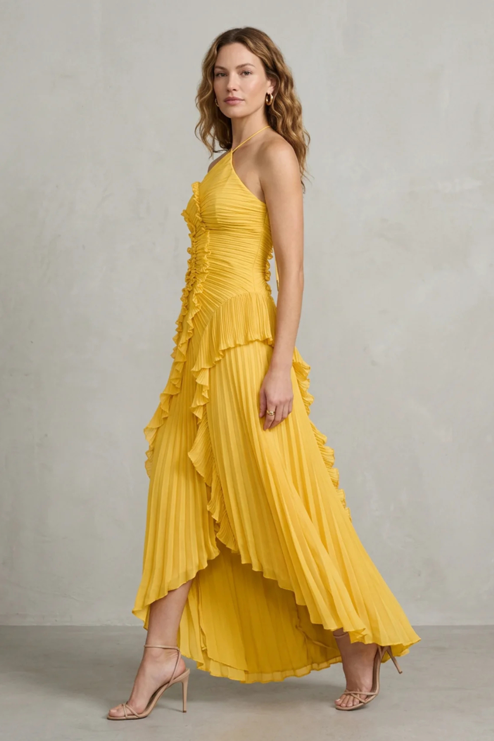 yellow one shoulder midi dress ONE SHOULDER MIDI DRESS | CURVY