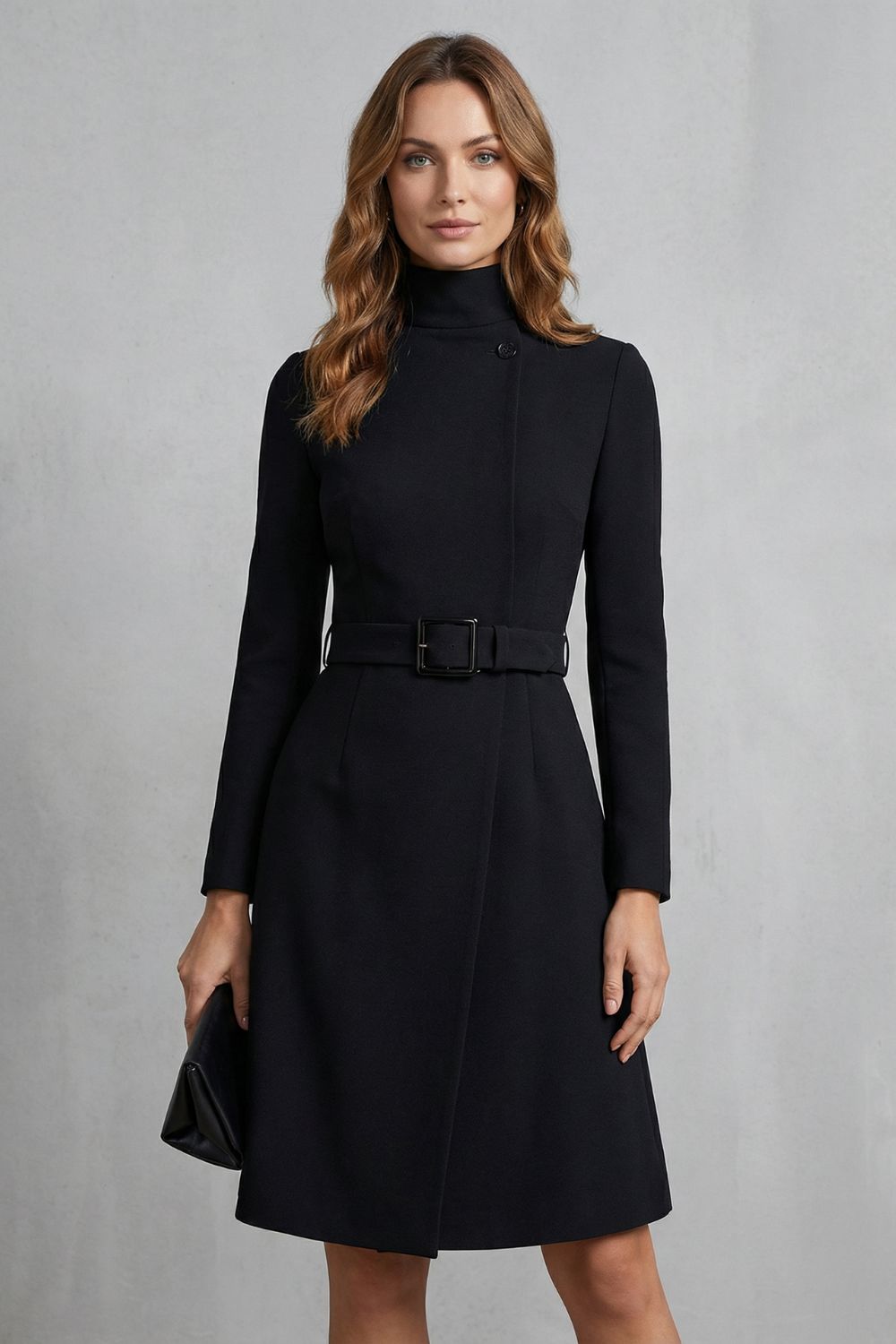 Nivara – Asymmetric belted waist – A-line midi dress