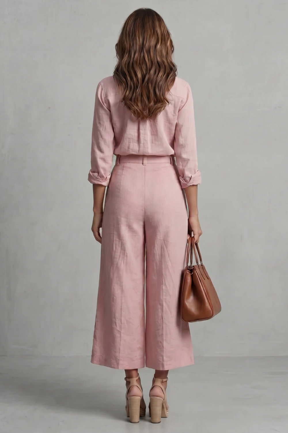 Elavine – Soft linen finish – Wide-leg co-ord set