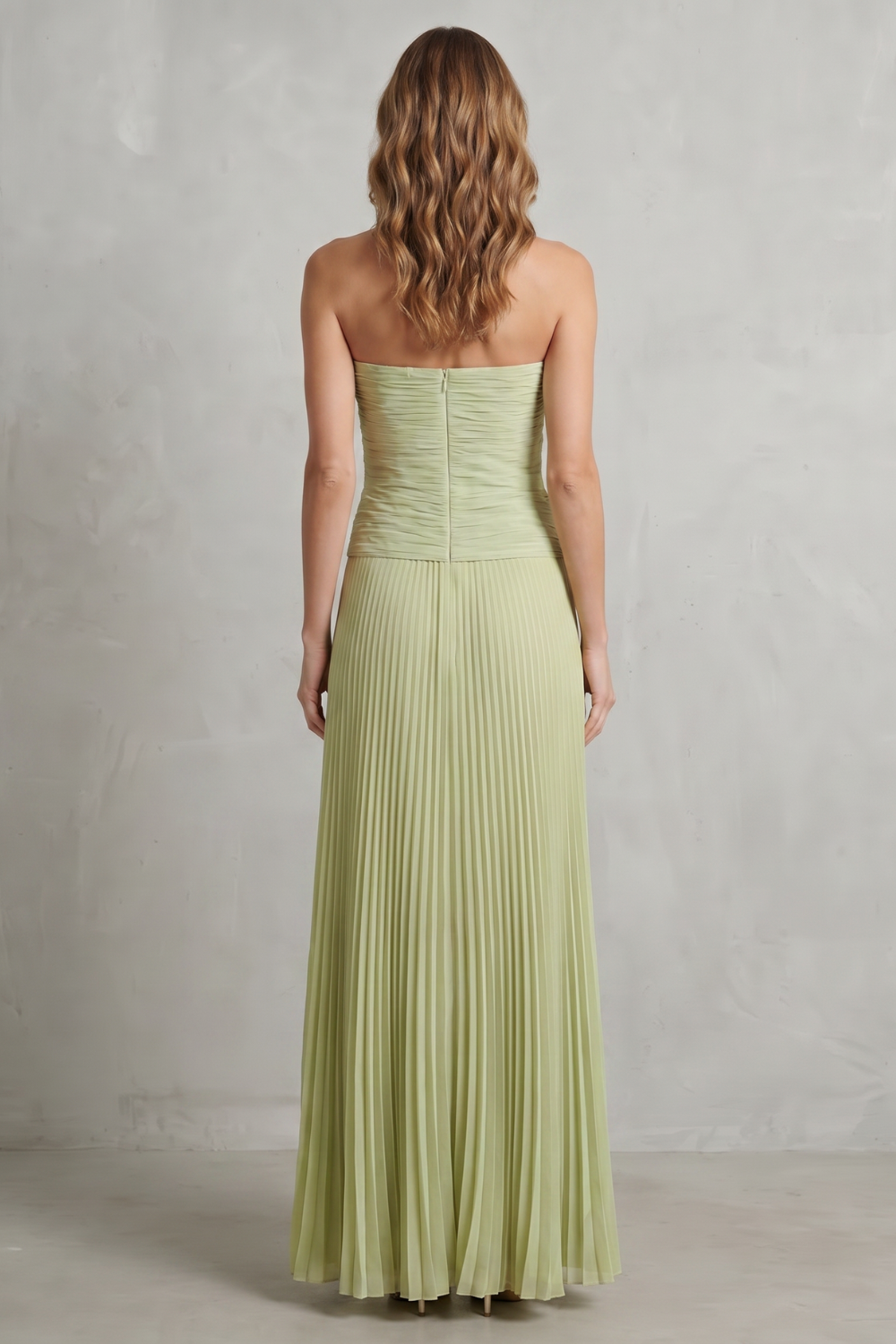 Skyelle – Pleated strapless elegance – Maxi dress