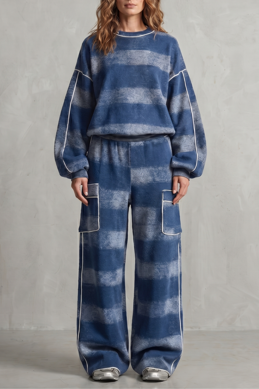 Rovienne – Distressed plaid street style – Two piece set