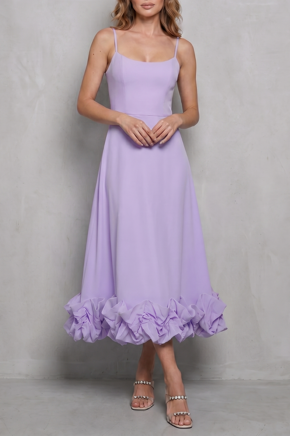 Elowenne – Romantic ruffle hem – Sleeveless midi dress