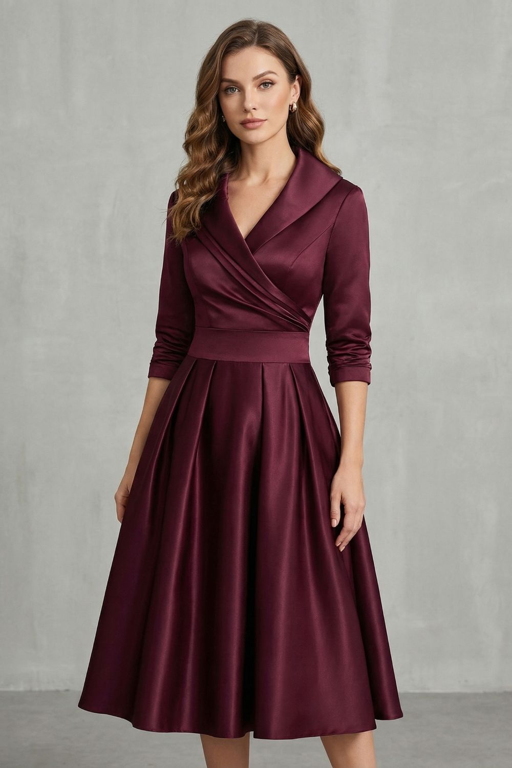 midi dress with collar neck Long Sleeve Collared Black Midi Dress | Modest Women Clothing