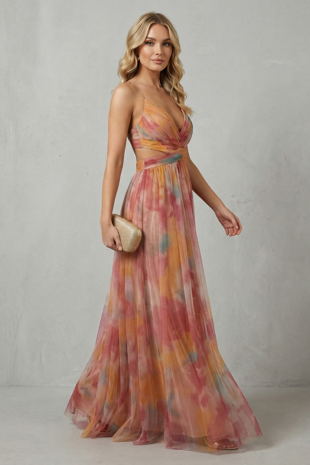 Aurellia – Watercolour romance – Sleeveless maxi dress