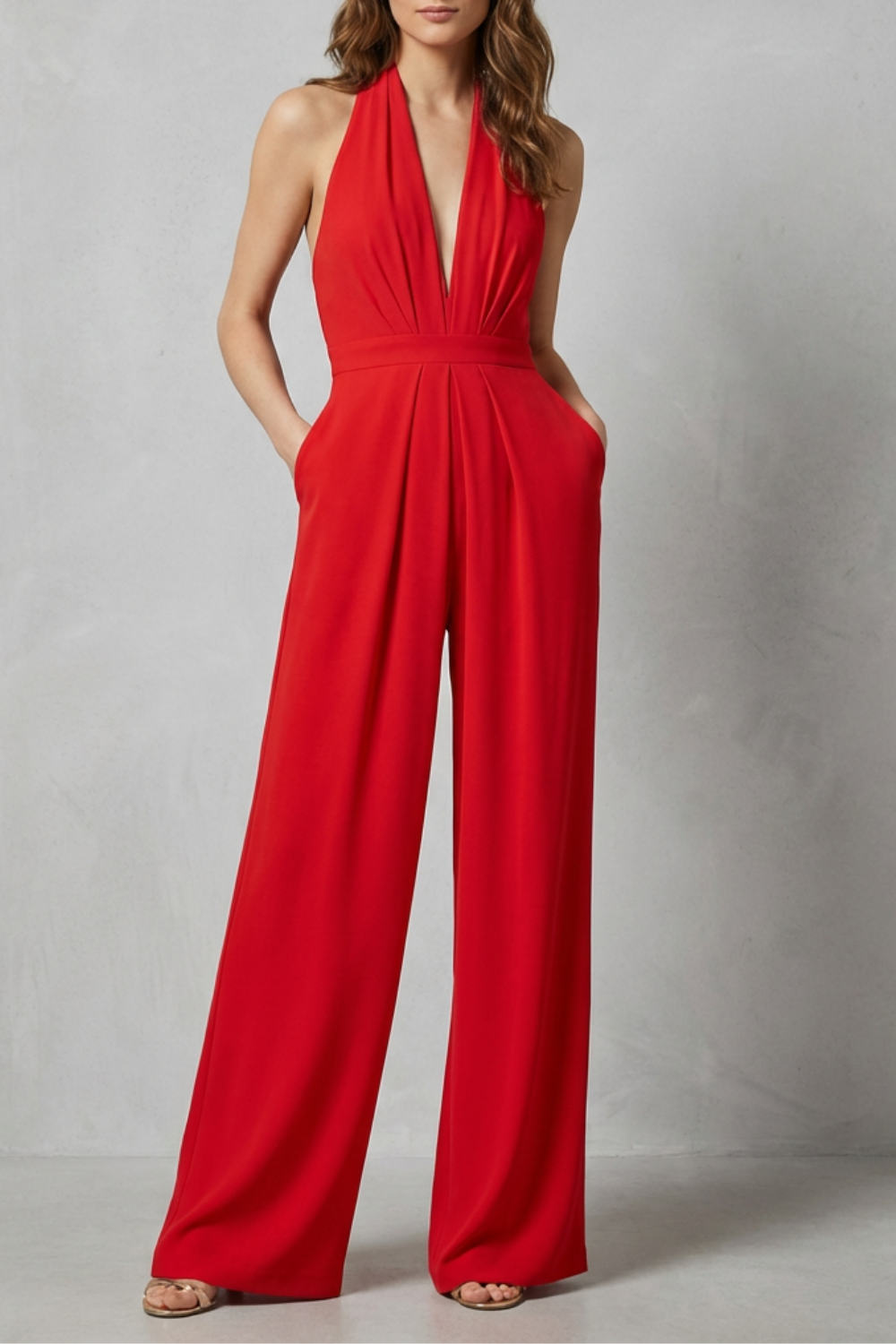 Aurora – Backless Halter Jumpsuit – Bold Summer Glamour