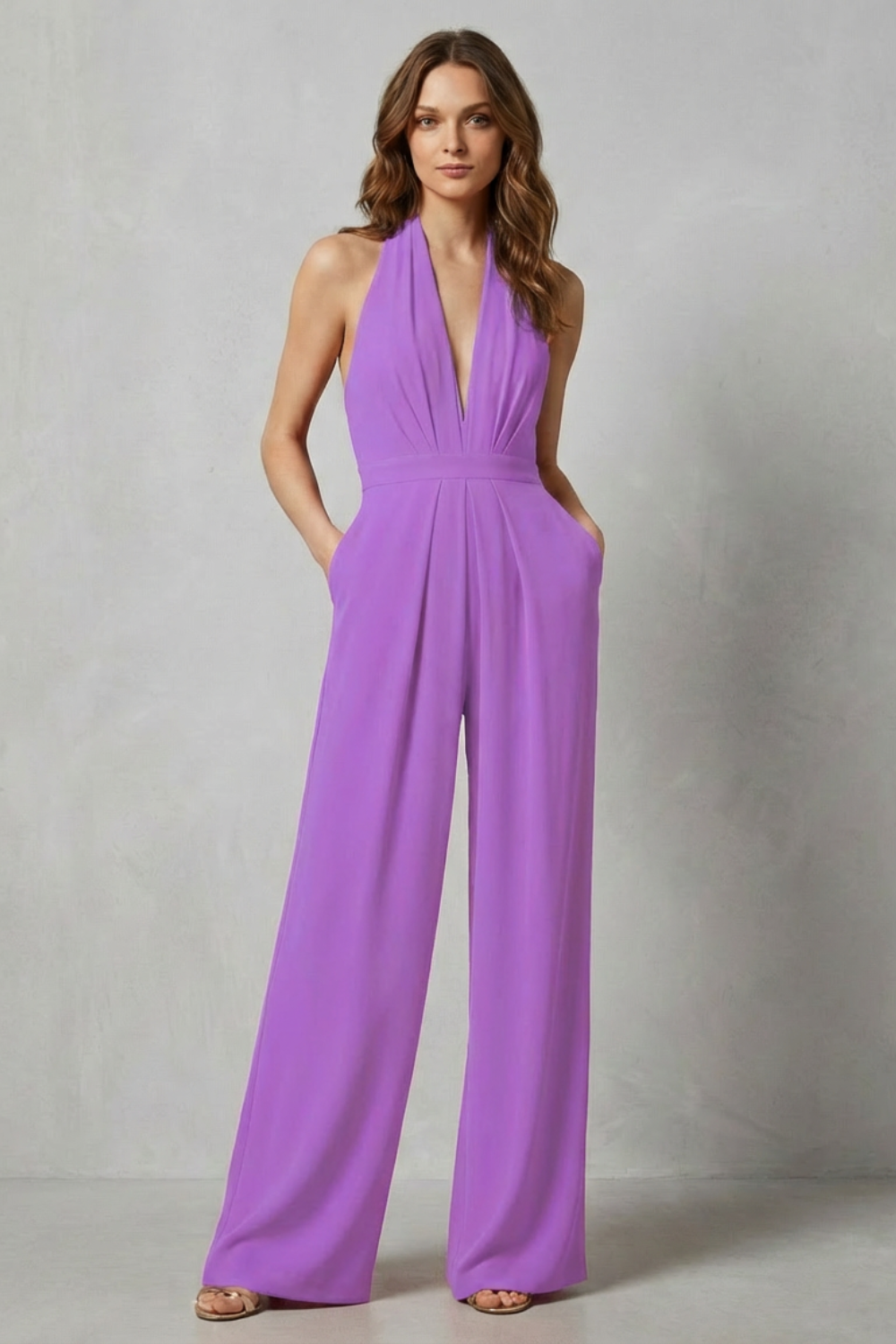Aurora – Backless Halter Jumpsuit – Bold Summer Glamour