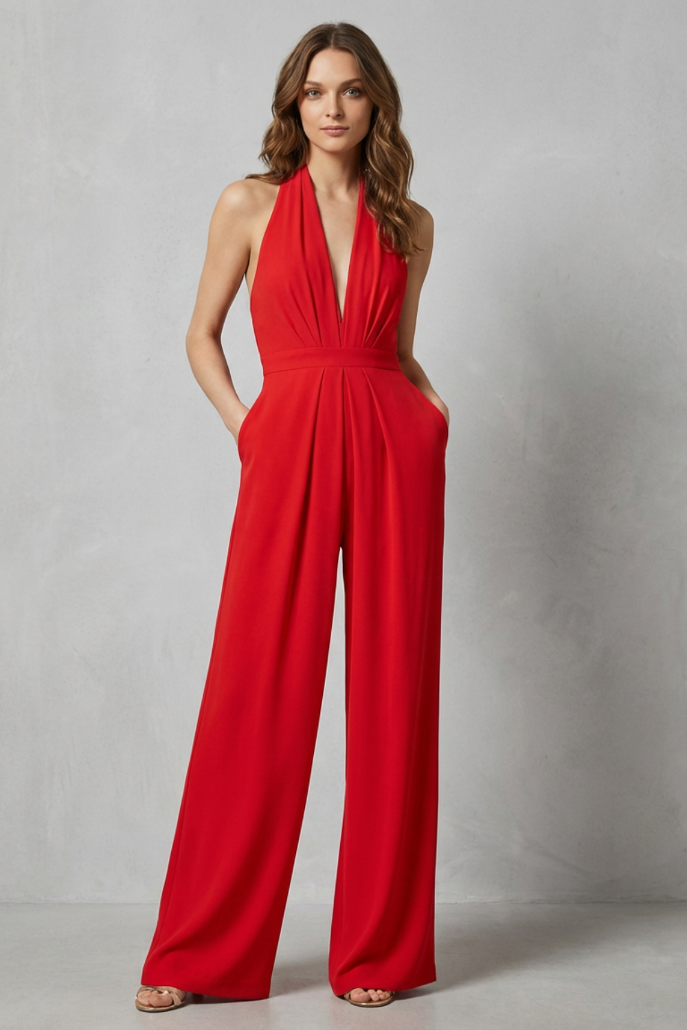 Aurora – Backless Halter Jumpsuit – Bold Summer Glamour