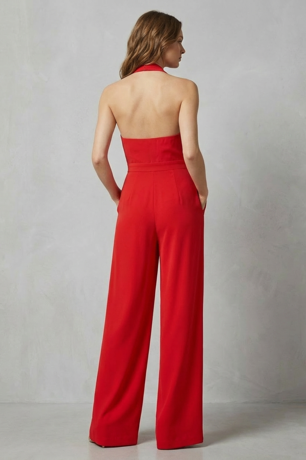 Aurora – Backless Halter Jumpsuit – Bold Summer Glamour