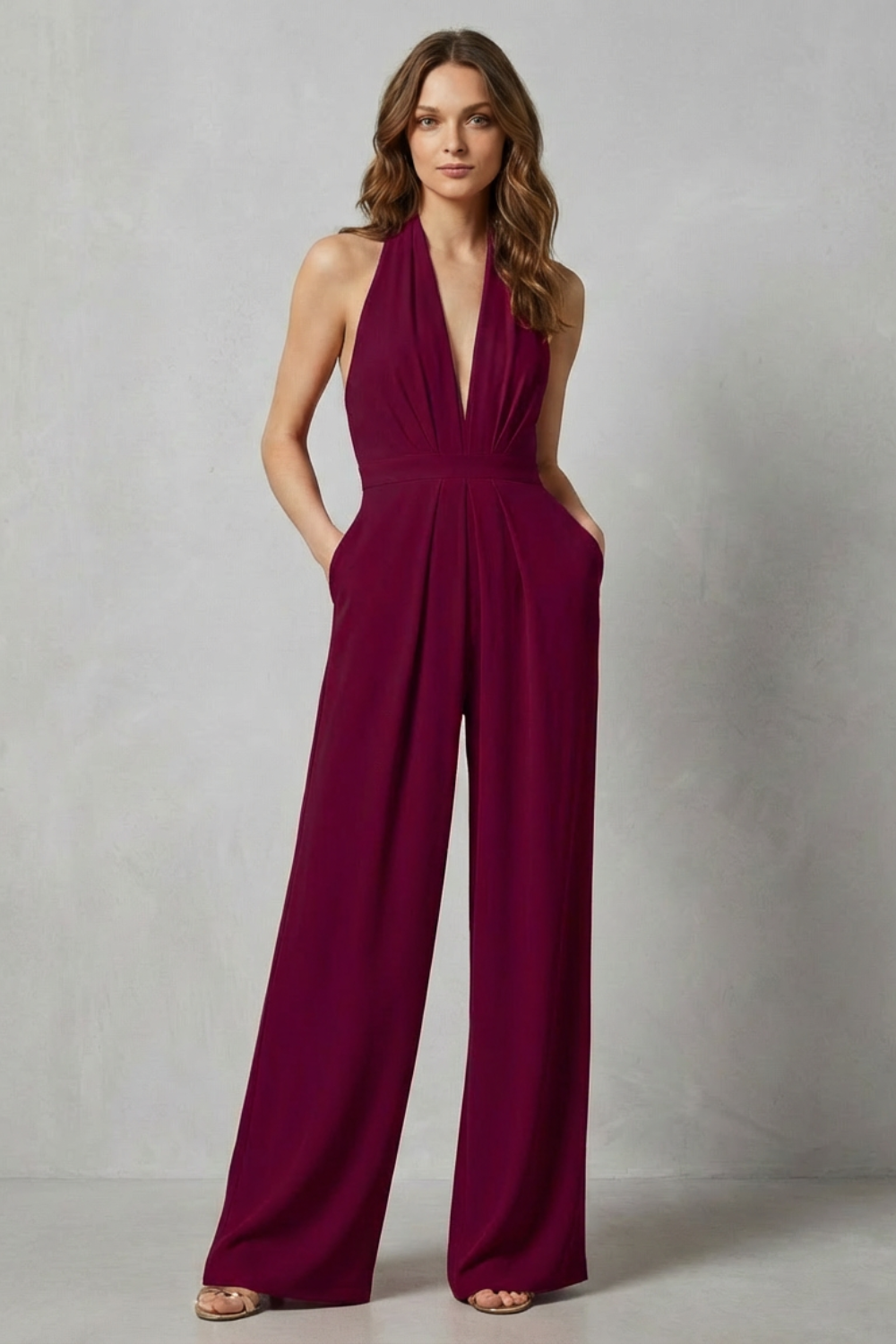 Aurora – Backless Halter Jumpsuit – Bold Summer Glamour