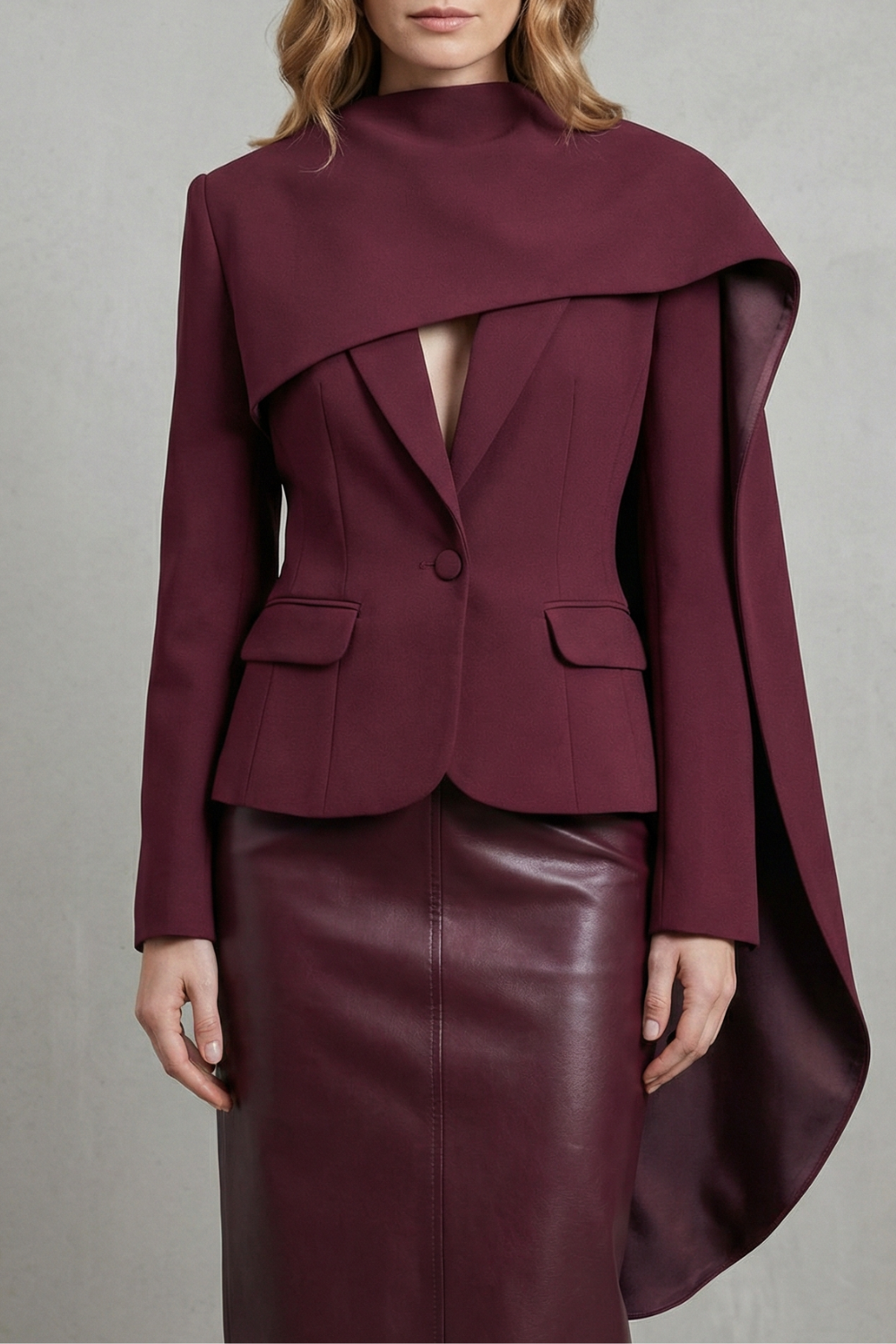 Avelina – Draped scarf-lapel – Asymmetrical blazer
