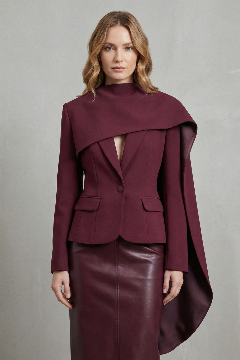 Avelina – Draped scarf-lapel – Asymmetrical blazer