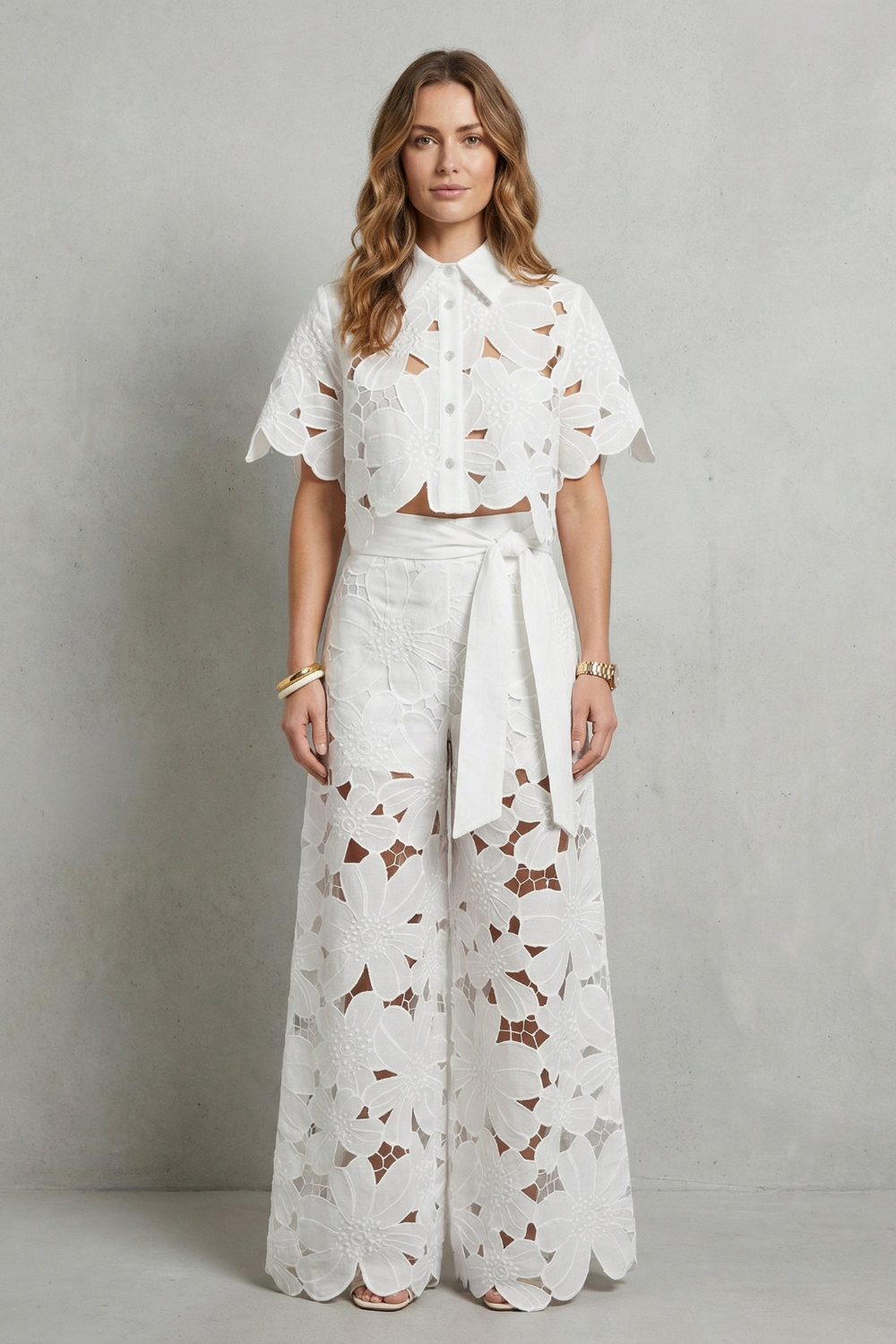 Bellarisse – Embroidered lace elegance – Top and skirt set