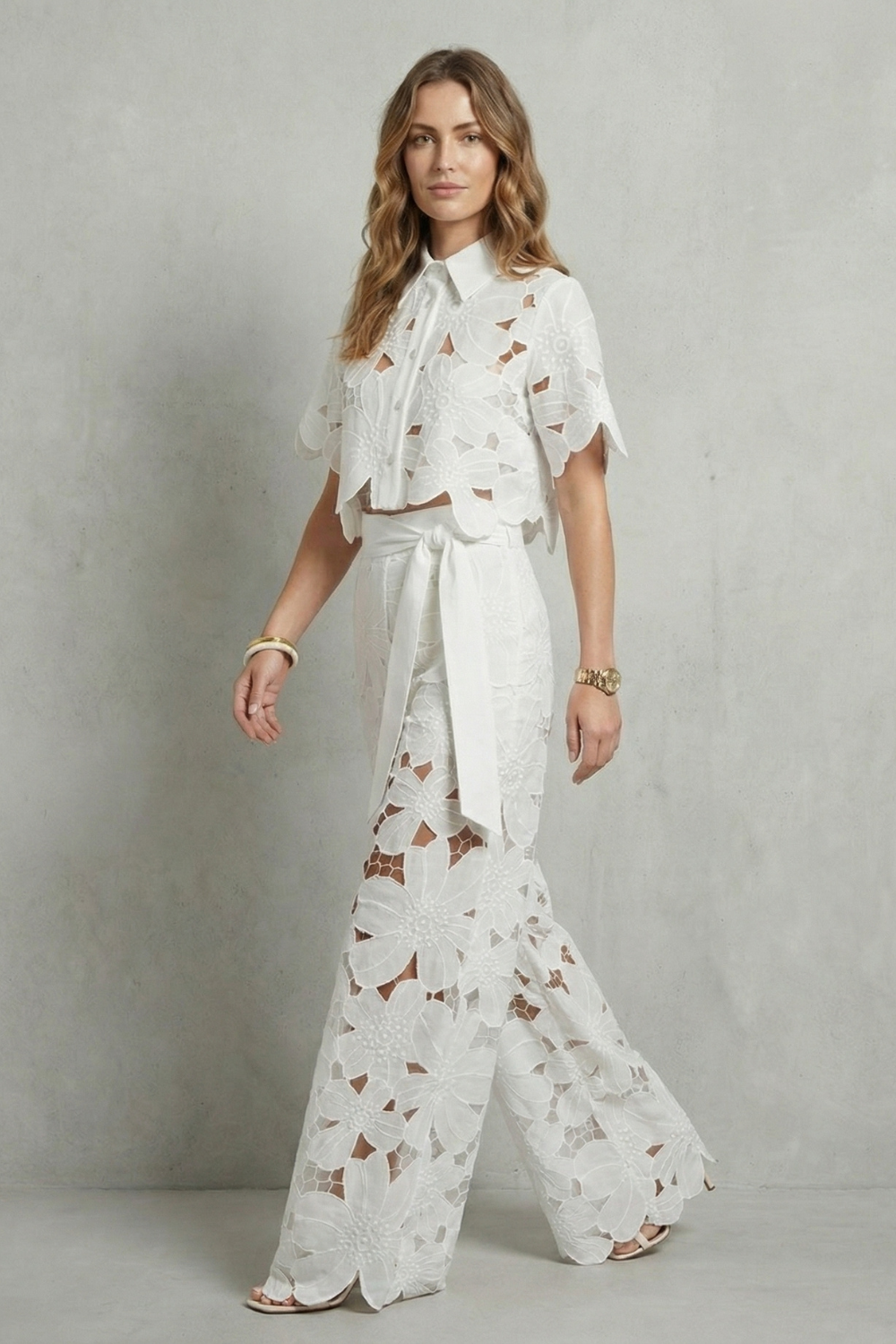 Bellarisse – Embroidered lace elegance – Top and skirt set