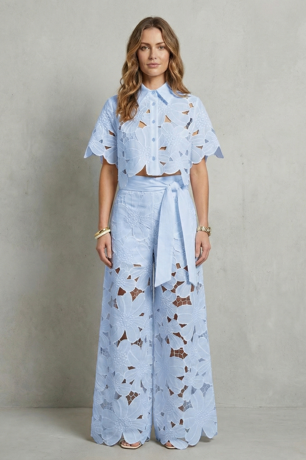 Bellarisse – Embroidered lace elegance – Top and skirt set