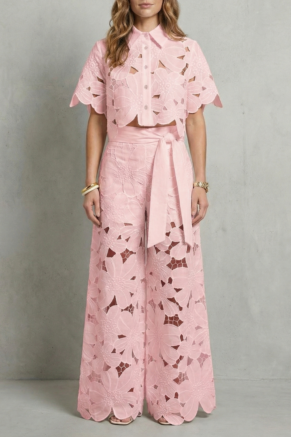 Bellarisse – Embroidered lace elegance – Top and skirt set