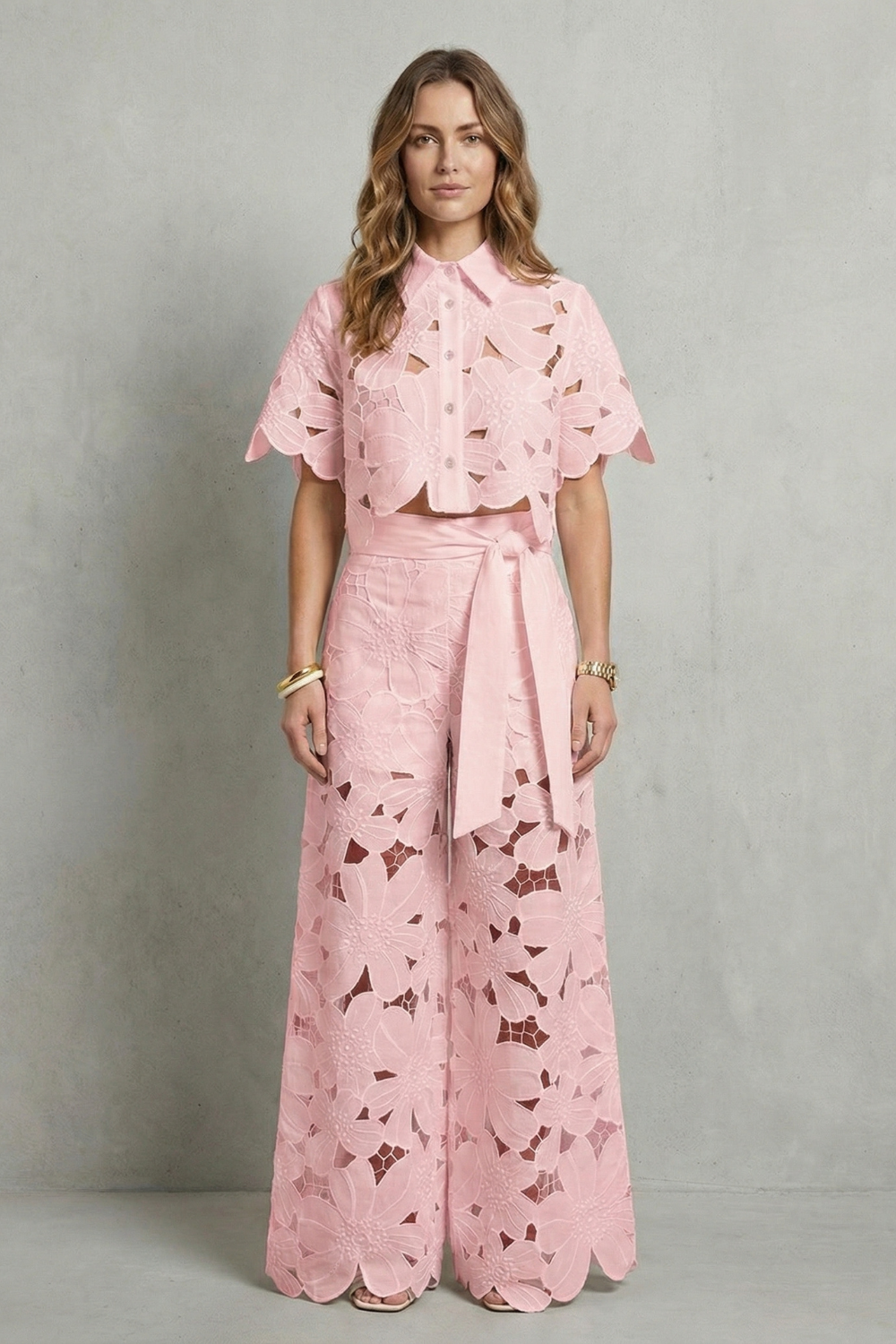 Bellarisse – Embroidered lace elegance – Top and skirt set