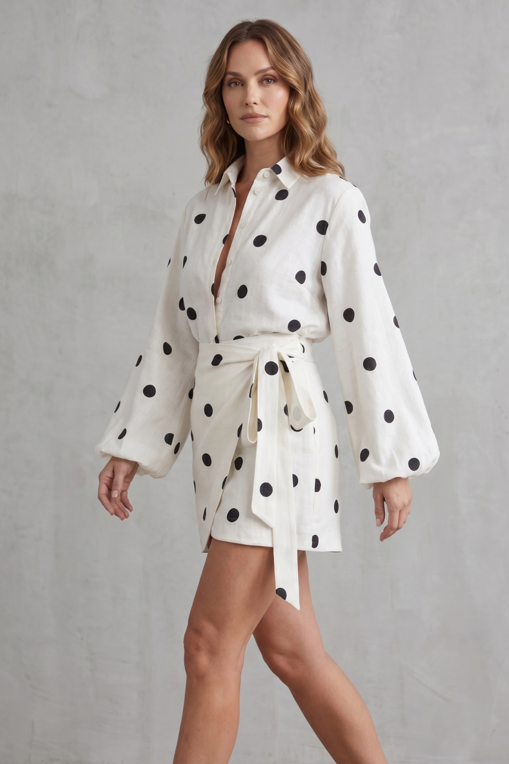 Belmira – Polka dot wrap elegance – Playsuit set