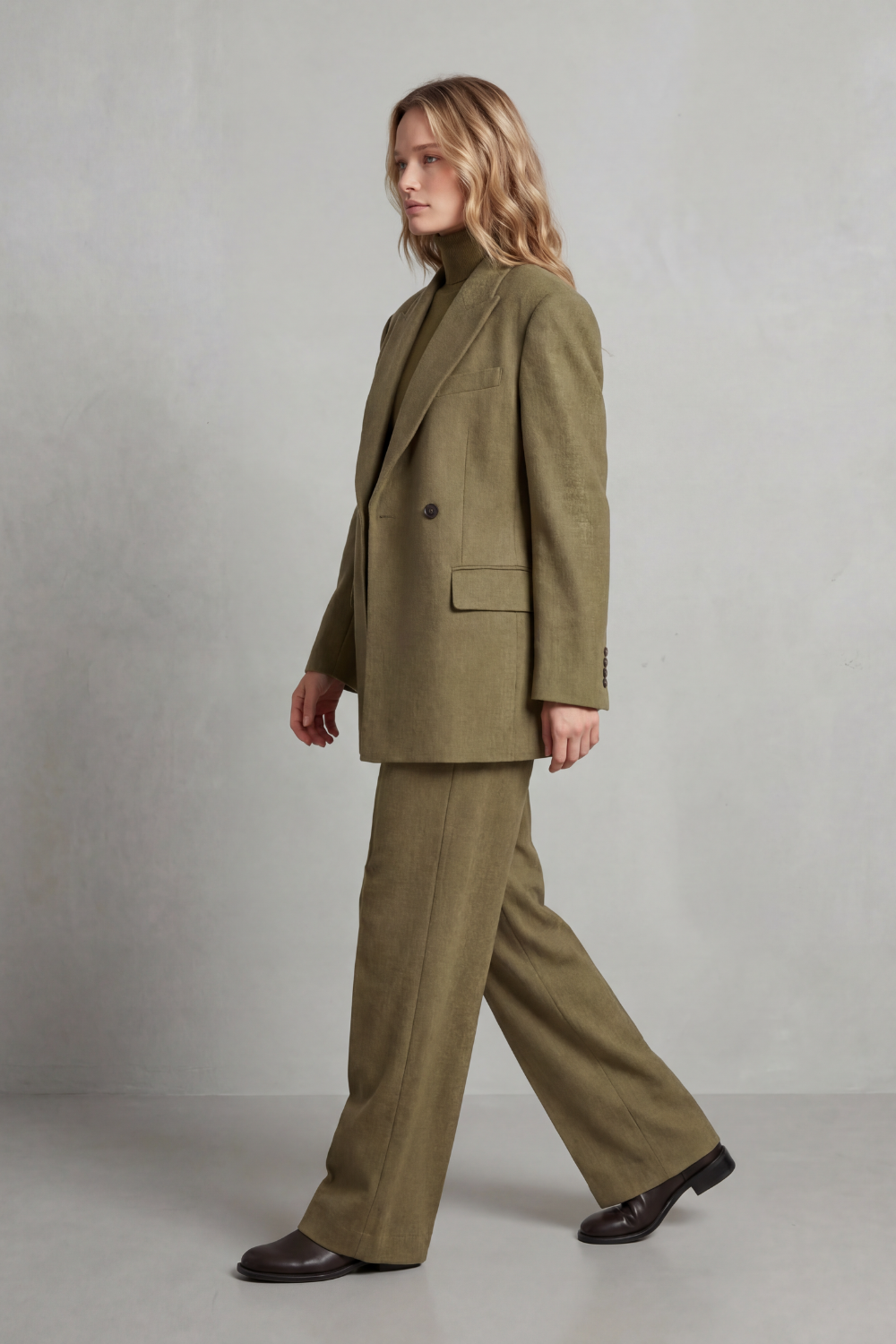 Brenda – Timeless Tailored Set – Structured Blazer & Wide-Leg Trouser