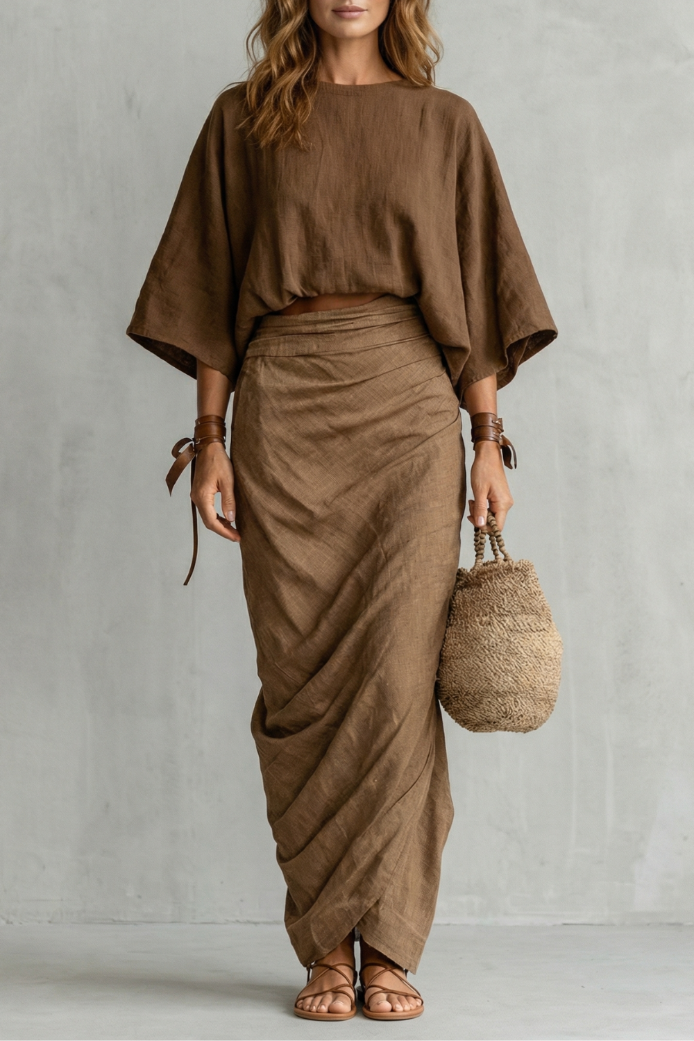 Brunelle – Relaxed draped batwing – Two piece set