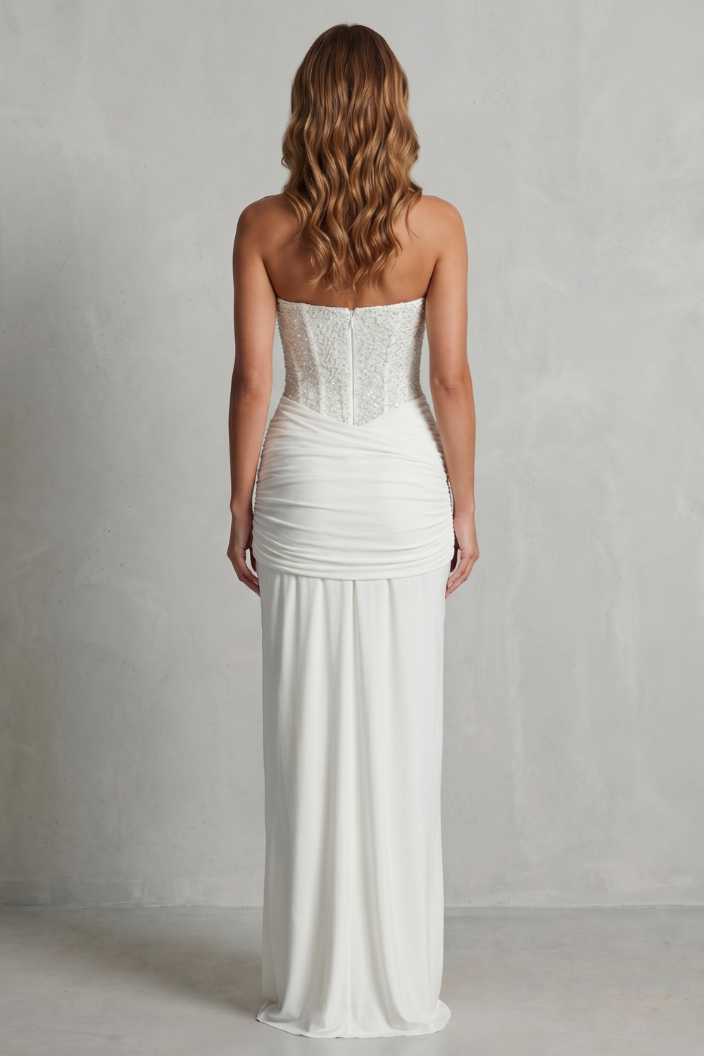 Carinelle – Draped satin elegance – Maxi dress