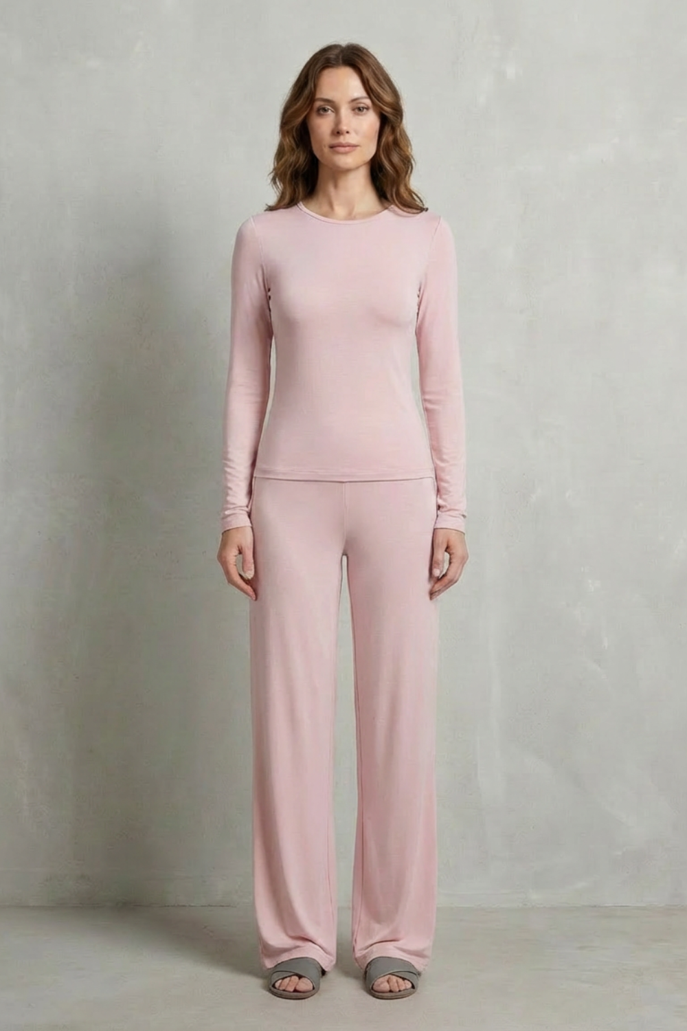 Élan – Sleek Simplicity – Pure Color Wide-Leg Pants Suit