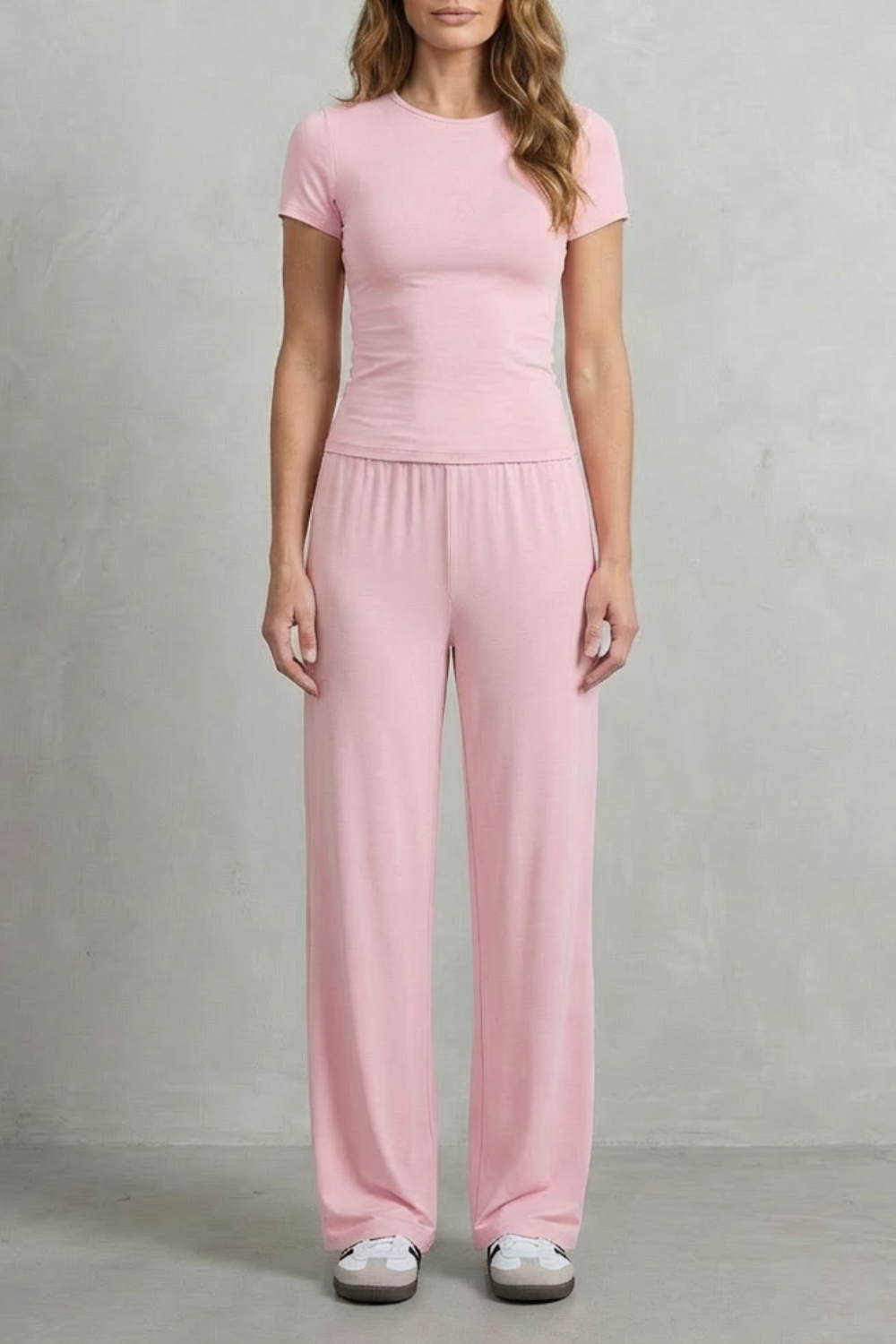 Élan – Sleek Simplicity – Pure Color Wide-Leg Pants Suit