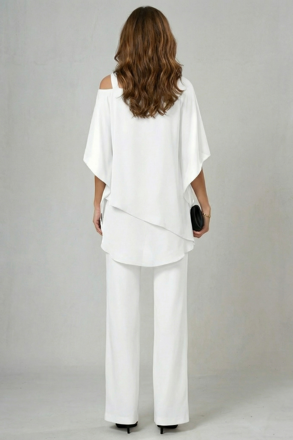 Élaria – Asymmetric chiffon flow – Top and trouser set