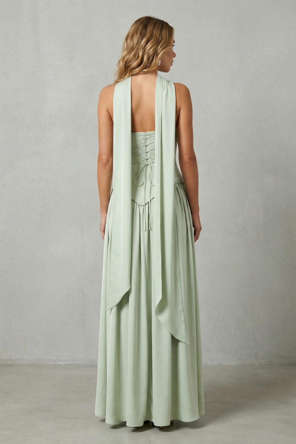 Elarisse – Asymmetric drape accent – Strapless formal gown