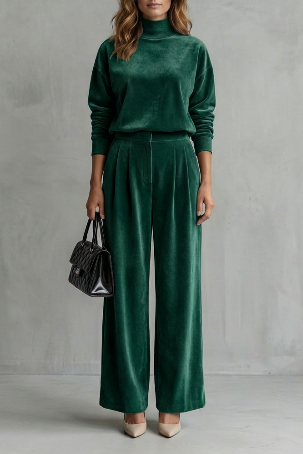 Élianne – Luxe Velour Elegance – Two-Piece Lounge Set