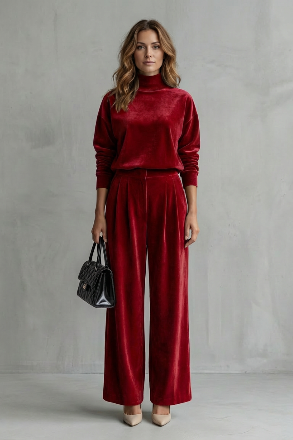 Élianne – Luxe Velour Elegance – Two-Piece Lounge Set