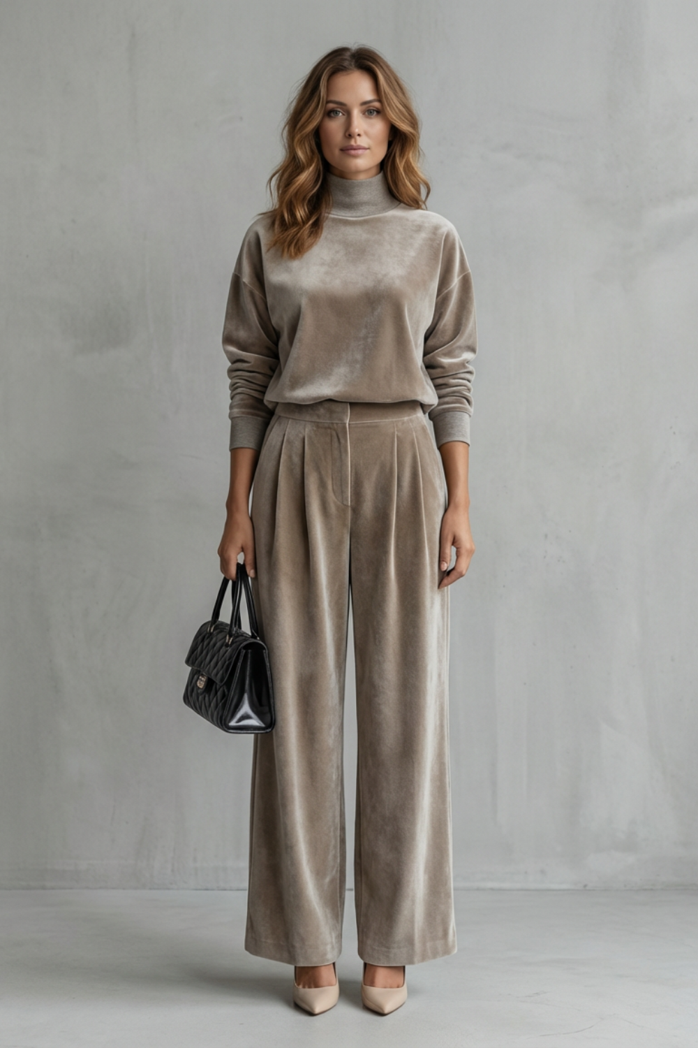 Élianne – Luxe Velour Elegance – Two-Piece Lounge Set