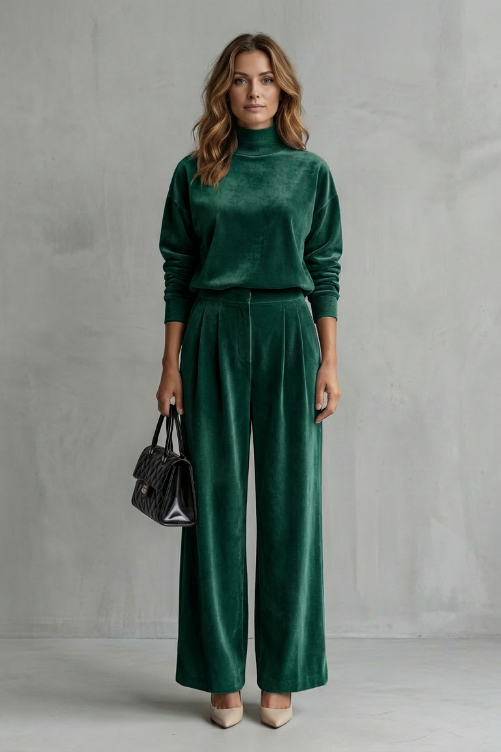 Élianne – Luxe Velour Elegance – Two-Piece Lounge Set