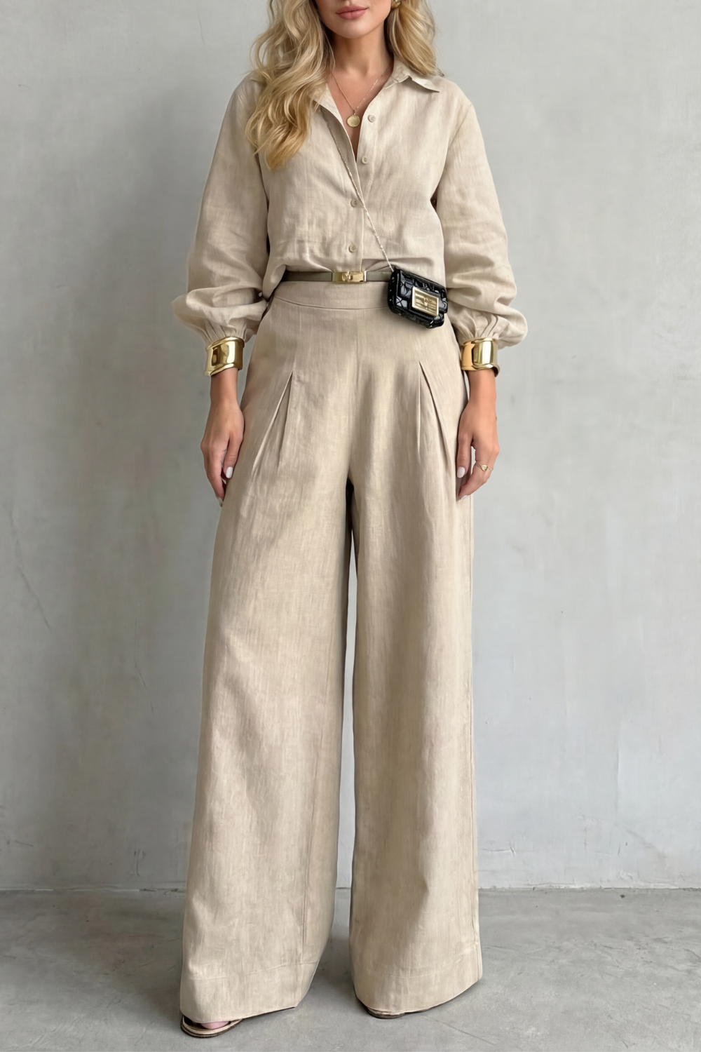 Elisavette – Tailored elegance – Two-piece wide-leg set