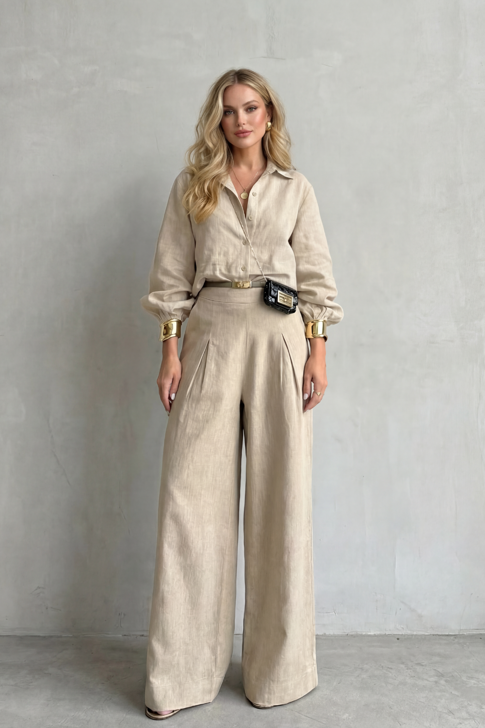 Elisavette – Tailored elegance – Two-piece wide-leg set