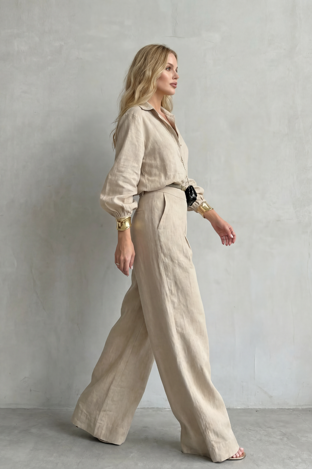 Elisavette – Tailored elegance – Two-piece wide-leg set