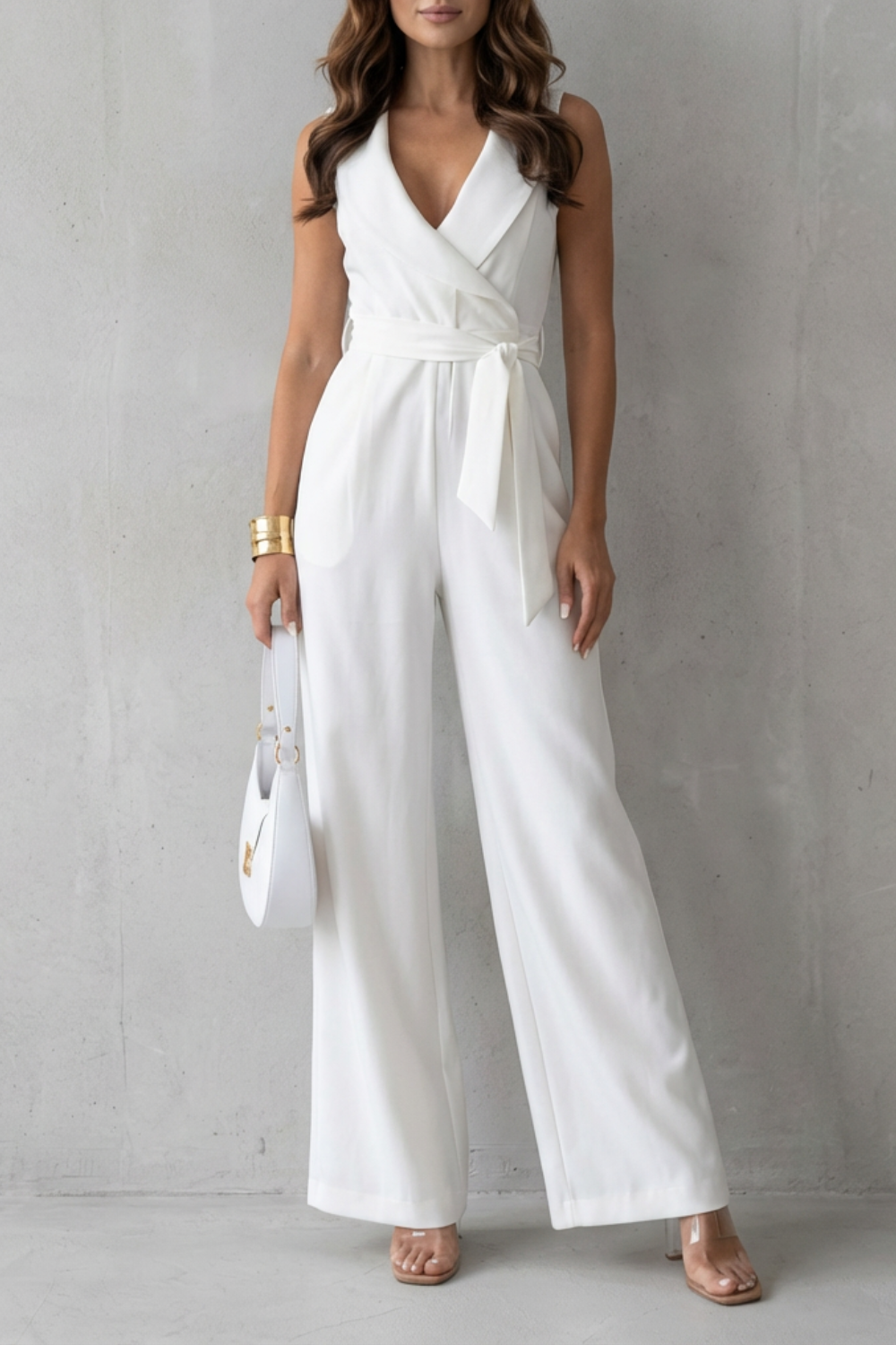 Elisavie – Lapel wrap waist – Tailored jumpsuit