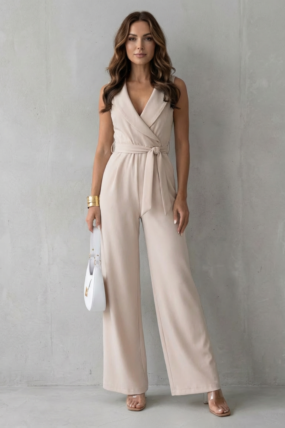 Elisavie – Lapel wrap waist – Tailored jumpsuit