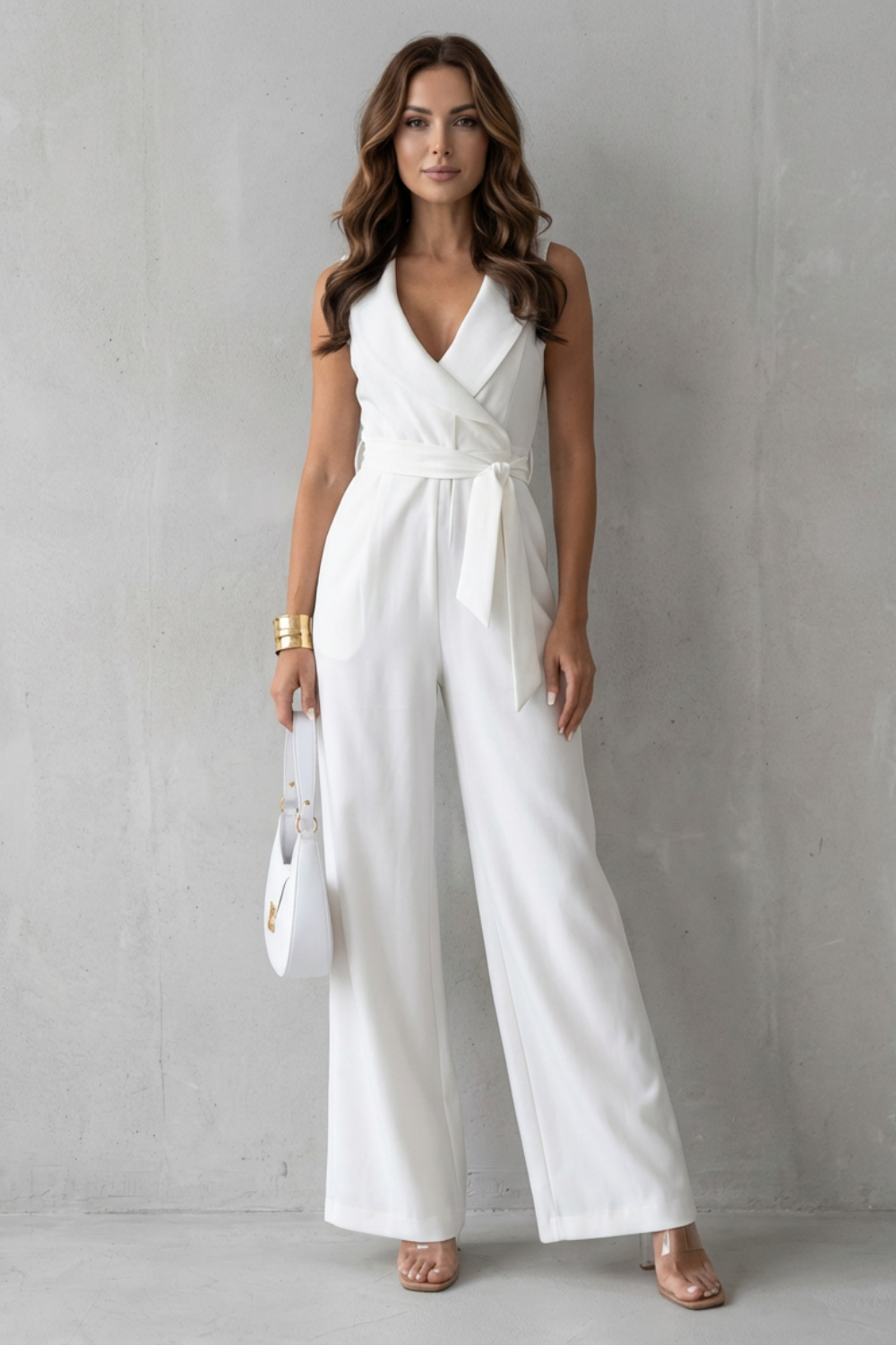 Elisavie – Lapel wrap waist – Tailored jumpsuit