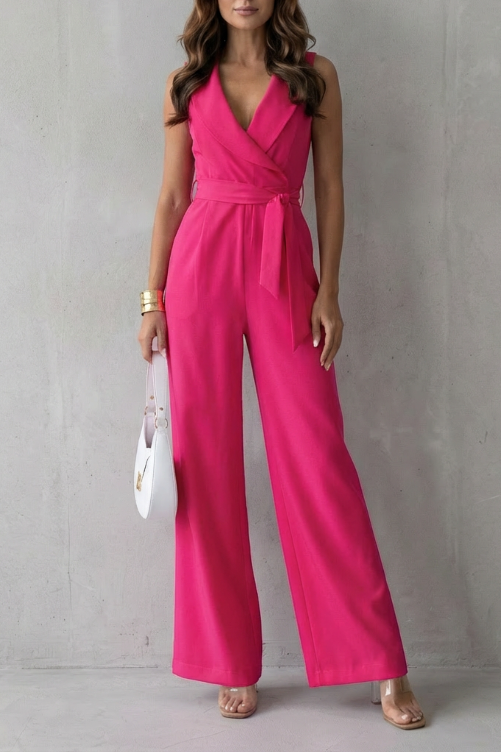 Elisavie – Lapel wrap waist – Tailored jumpsuit