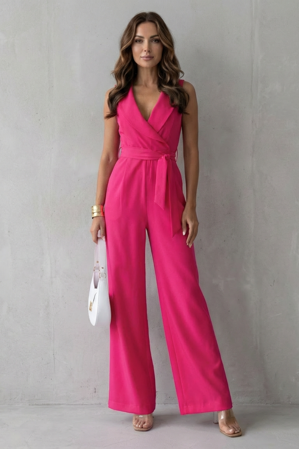 Elisavie – Lapel wrap waist – Tailored jumpsuit