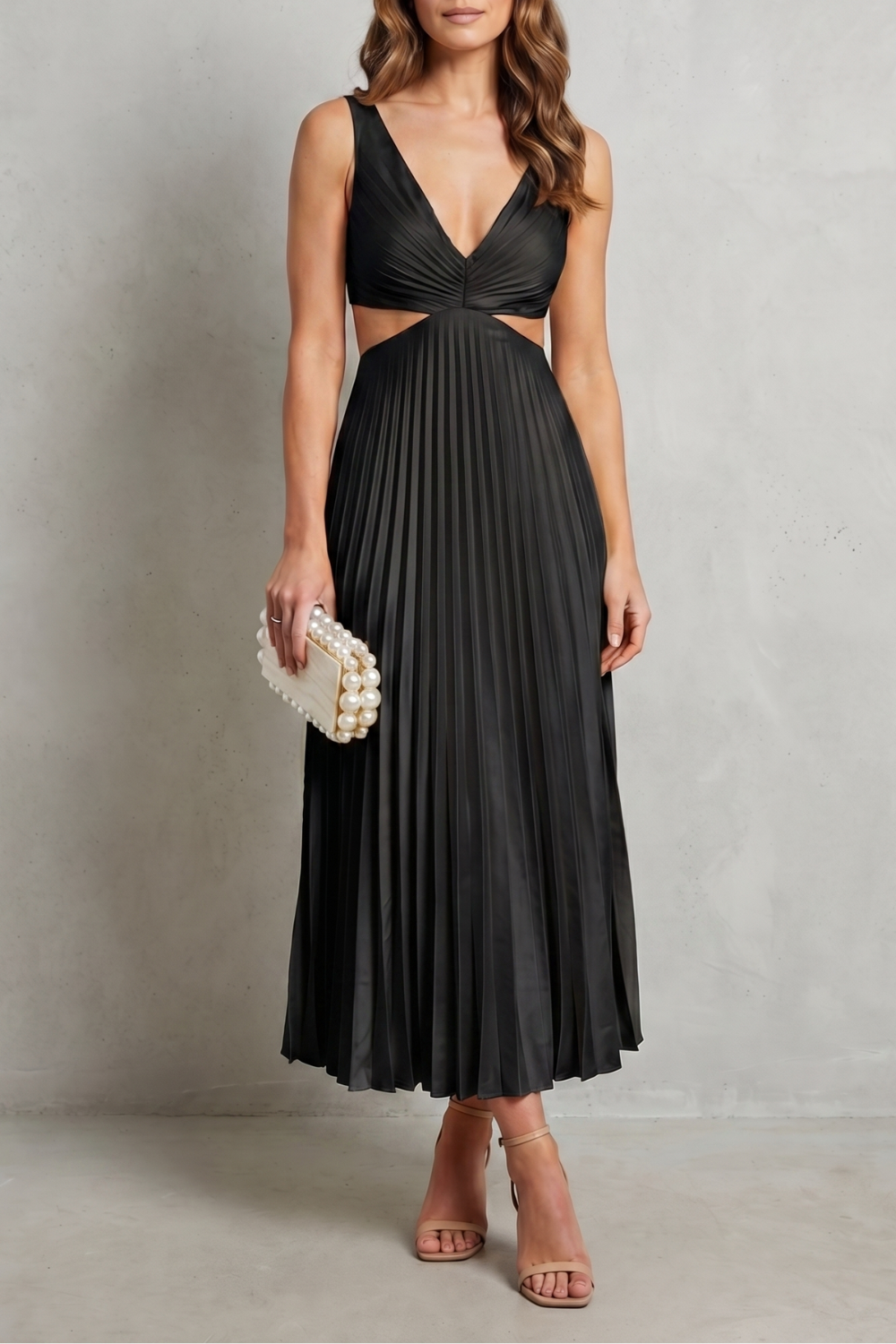 Elodienne – Pleated waist elegance – Maxi dress