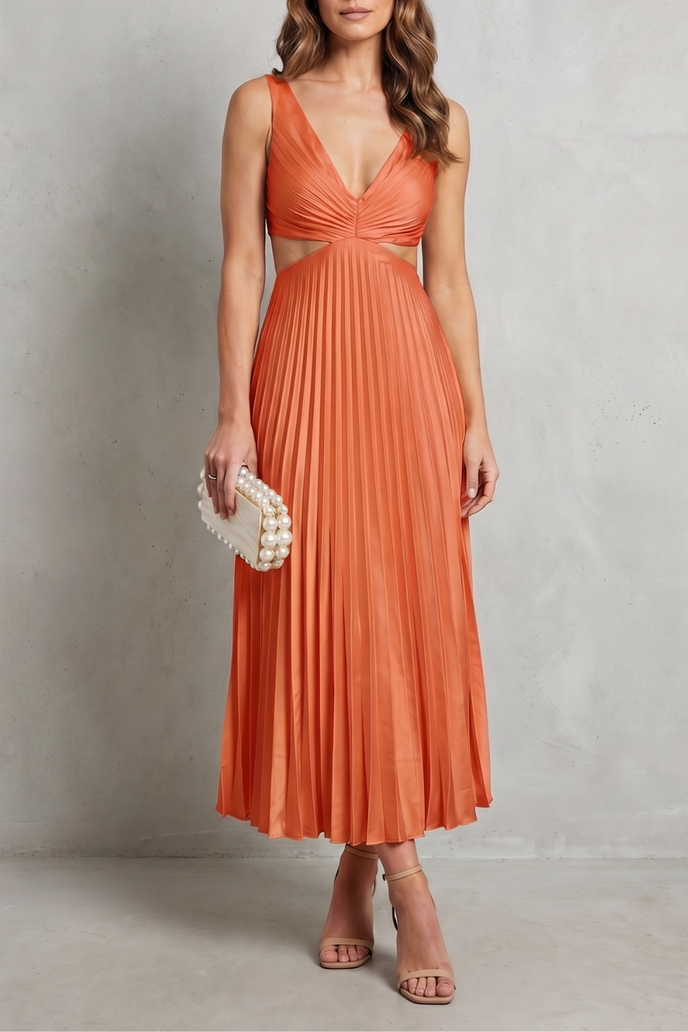 Elodienne – Pleated waist elegance – Maxi dress