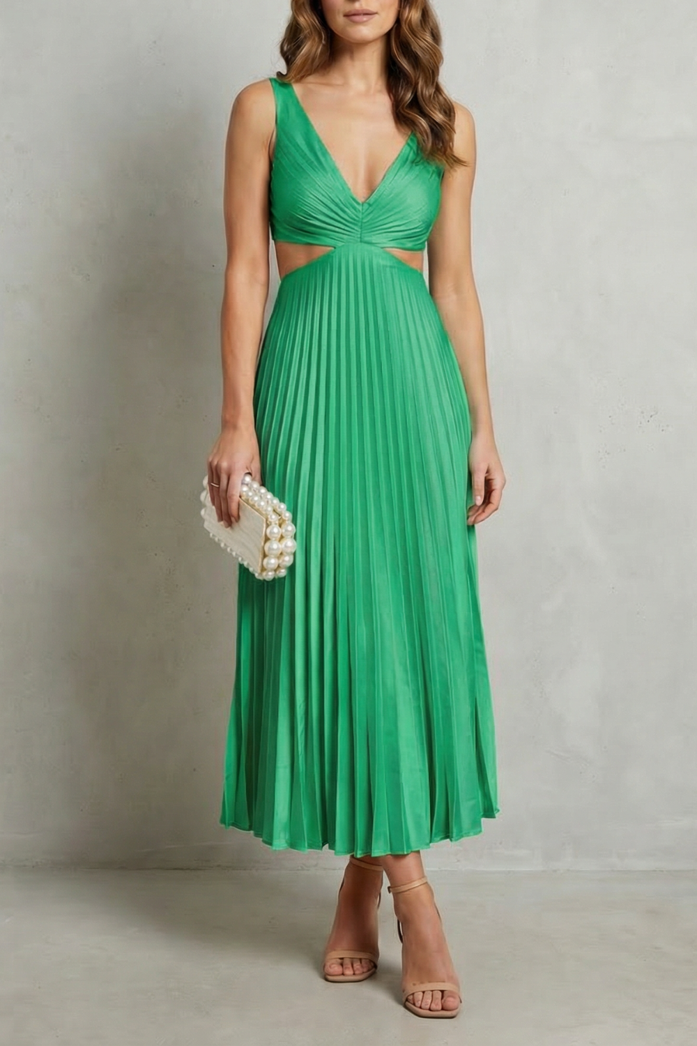 Elodienne – Pleated waist elegance – Maxi dress