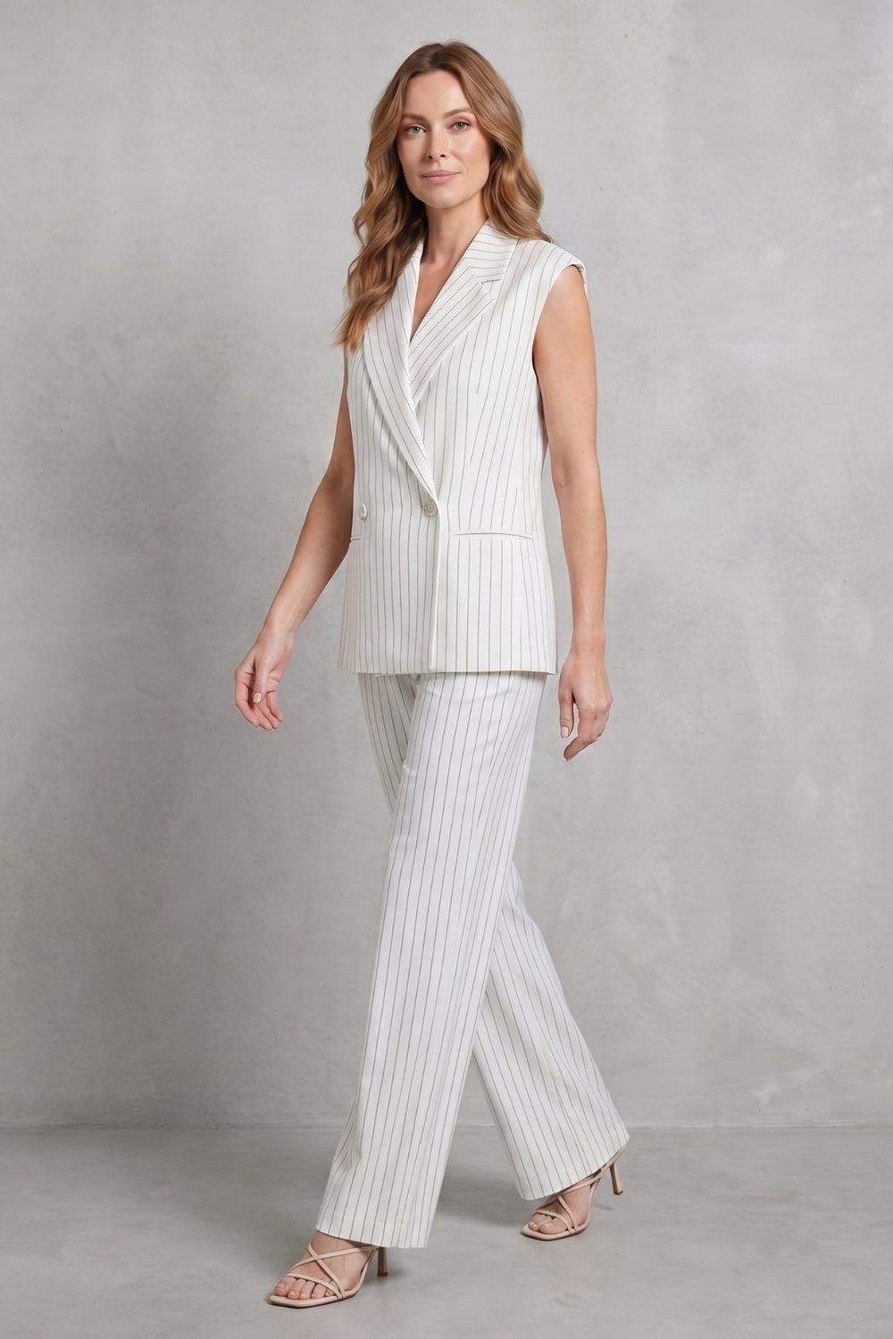 Étoffe – Pinstripe tailored ease – Trouser set