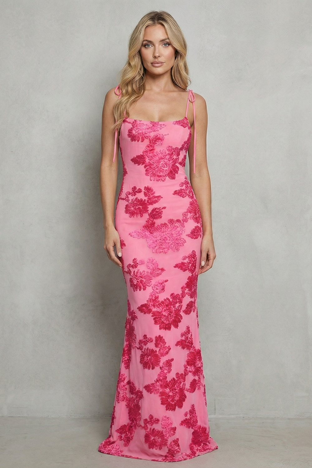 Fiona – Radiant bloom – Women’s Floral Bodycon Maxi Dress