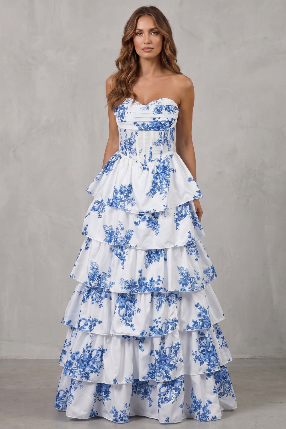 Fleurienne – Layered floral couture – Maxi dress
