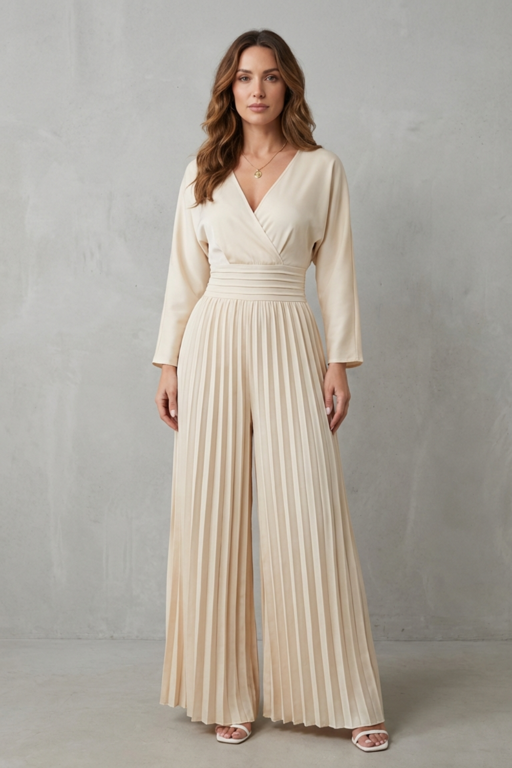 pleated jumpsuit dress ABBOTT PLEATED JUMPSUIT