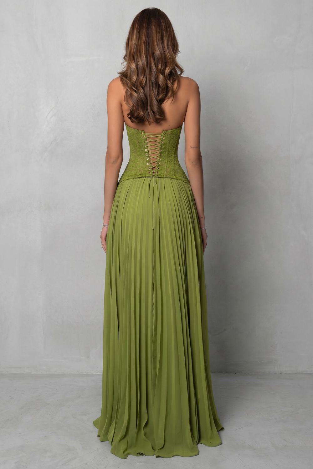 Kenlisse – Corset pleated elegance – Maxi dress